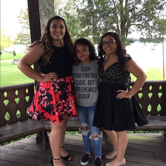 Red and Black Floral Dress - Picture 3 of 3